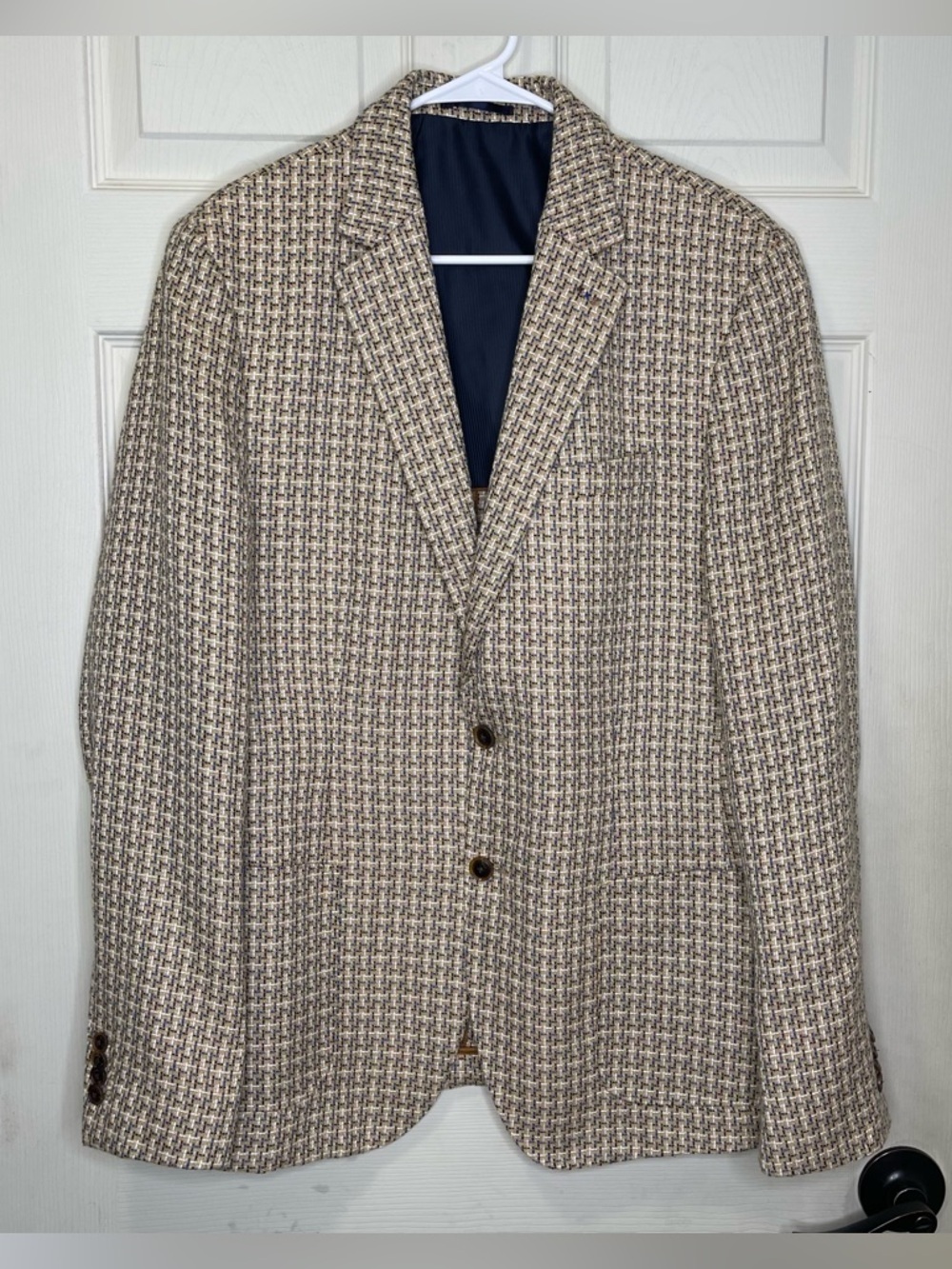 SCOTCH & SODA men classic blazer in structured yarn-dyed pattern Sz XL